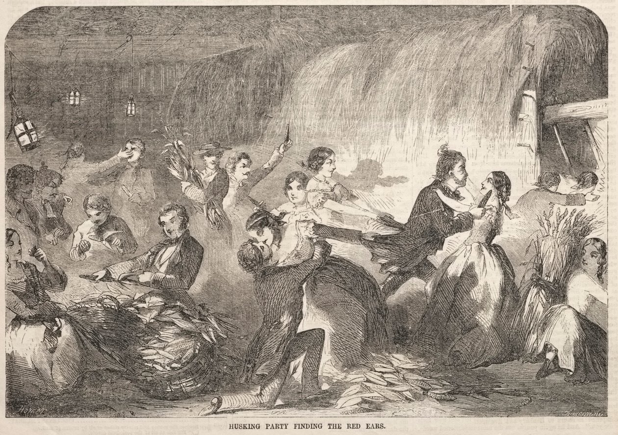 Husking Party finder de røde ører af Winslow Homer