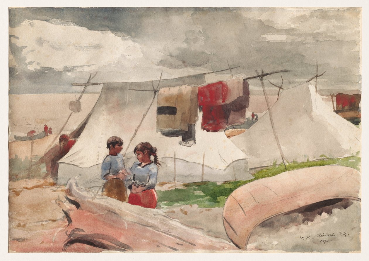 Indian Camp, Roberval, P.Q. af Winslow Homer