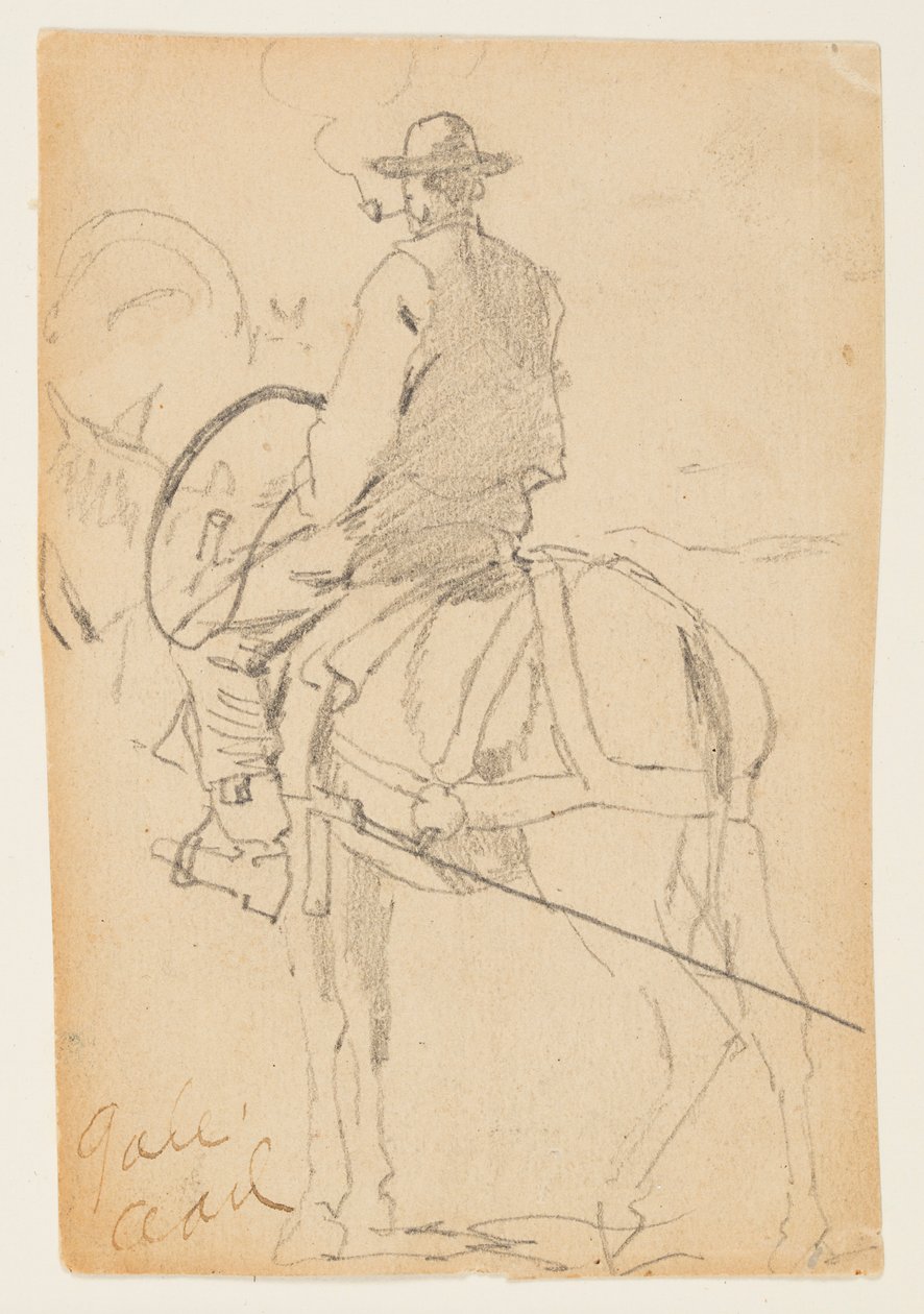 Mand rider på en hest af Winslow Homer