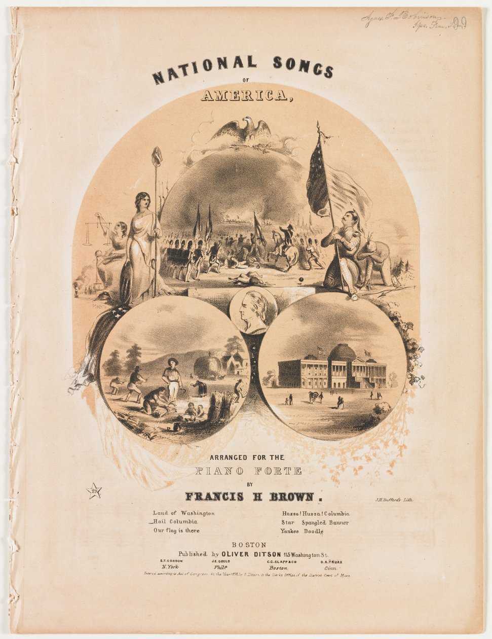 National Songs of America [Sang på fem sider ark] af Winslow Homer