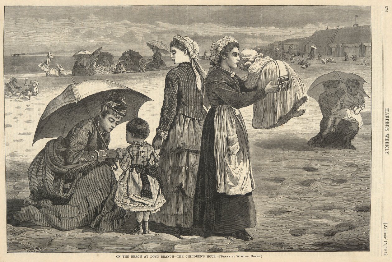 På stranden ved Long Branch af Winslow Homer