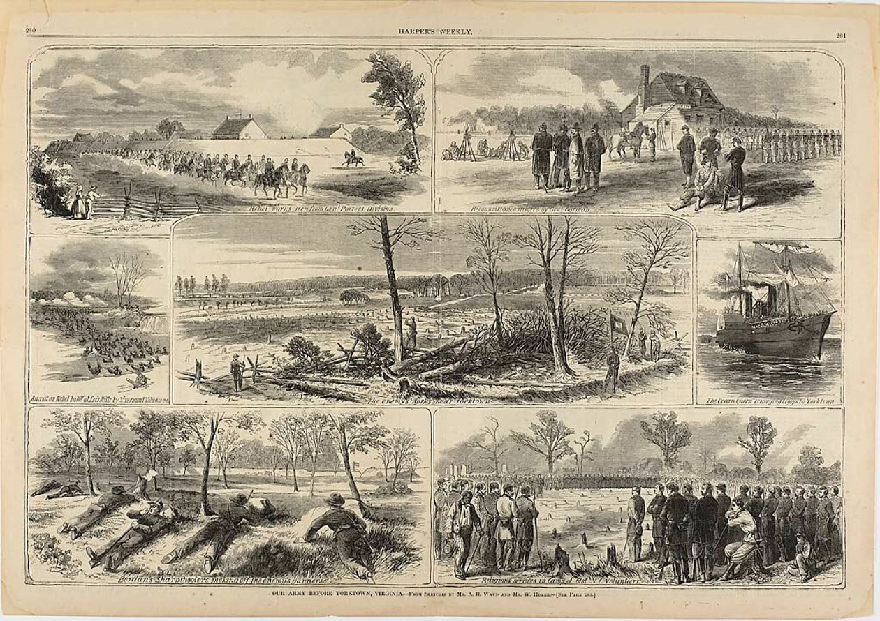 Vores hær før Yorktown, Virginia af Winslow Homer