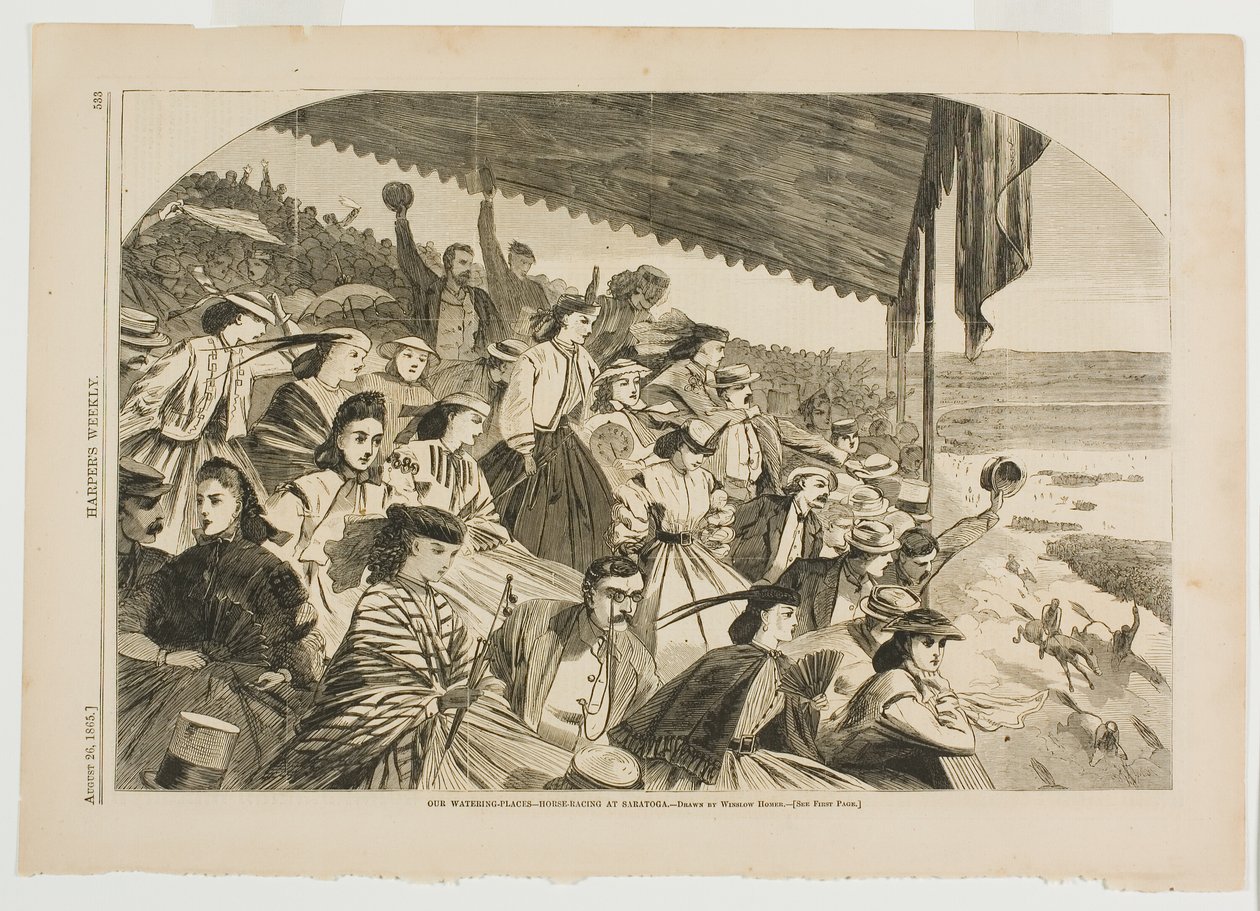 Vores vandingssteder-Hestevæddeløb i Saratoga af Winslow Homer