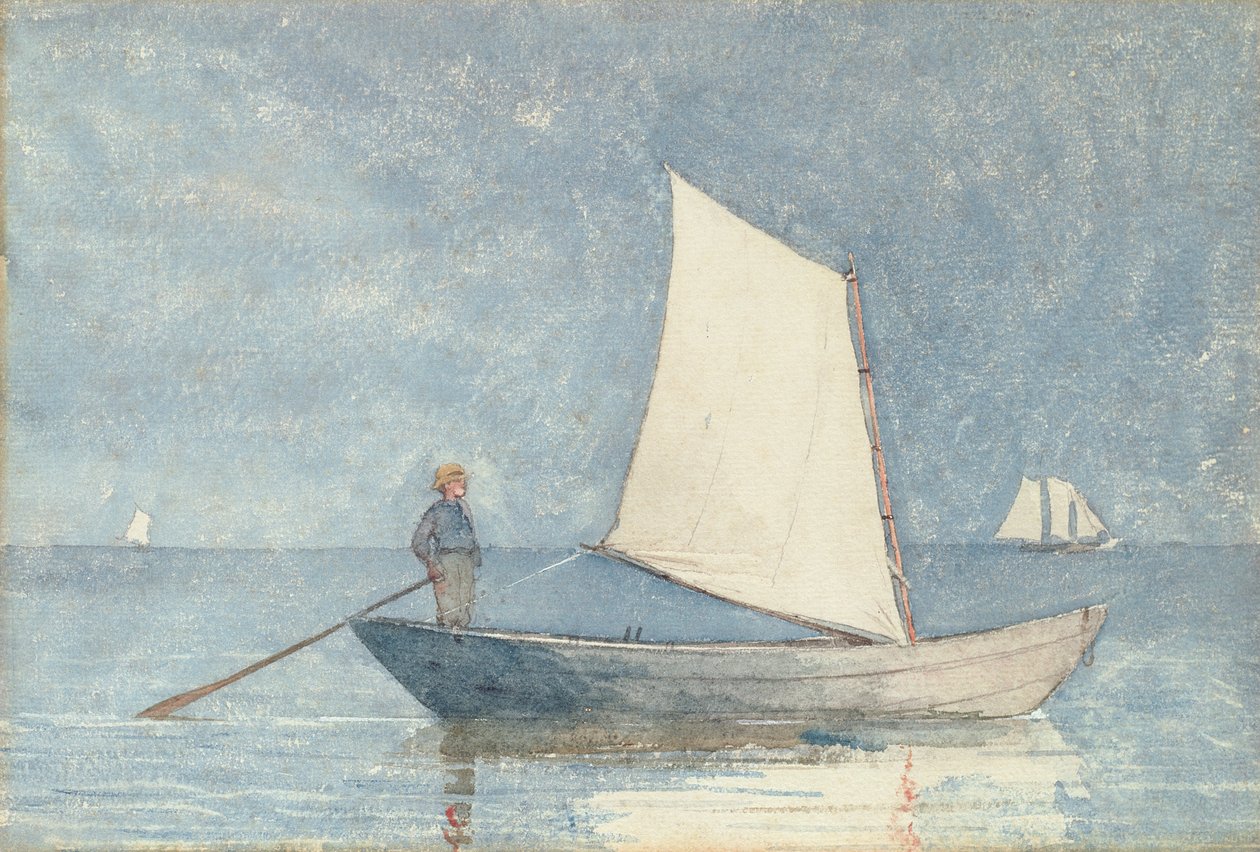 Sejler en Dory, 1880 af Winslow Homer