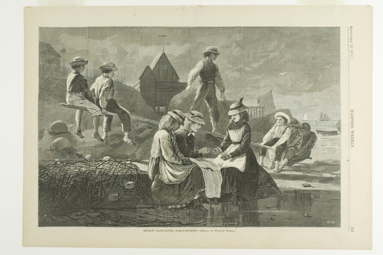Seesaw Gloucester af Winslow Homer