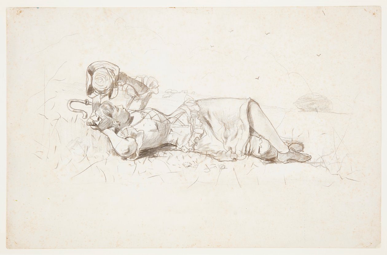 Hyrdinde hviler af Winslow Homer