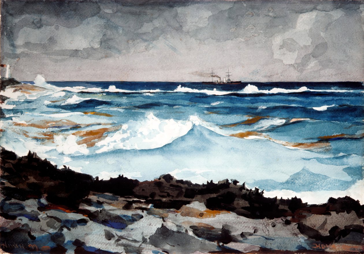 Shore and Surf, Nassau, 1899. af Winslow Homer