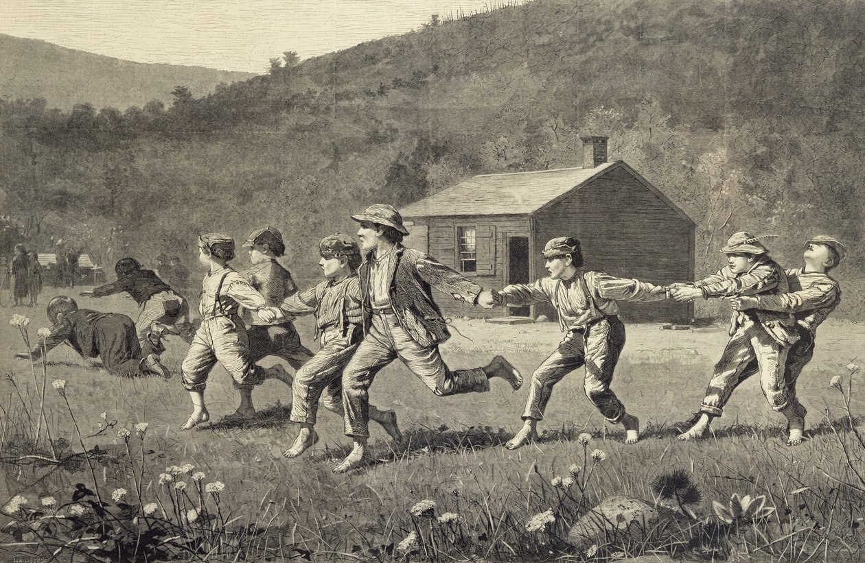 Snap the Whip (træsnit) af Winslow Homer