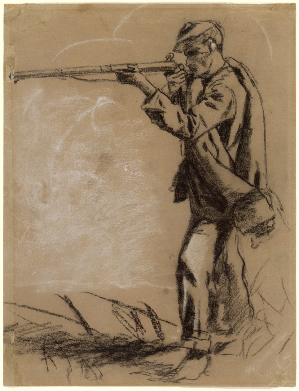 Soldat tager sigte [recto], 1864. af Winslow Homer