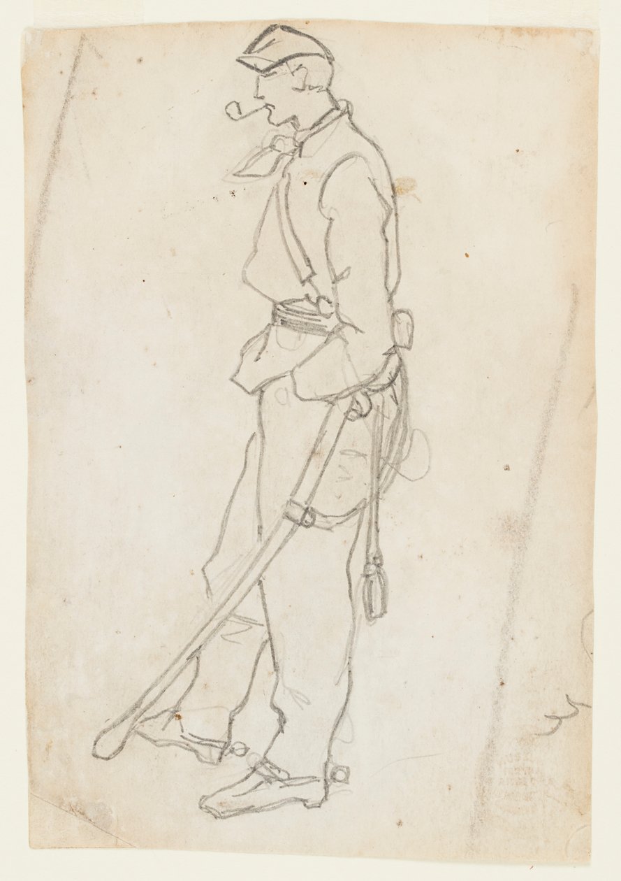 Soldat med sværd og rør af Winslow Homer