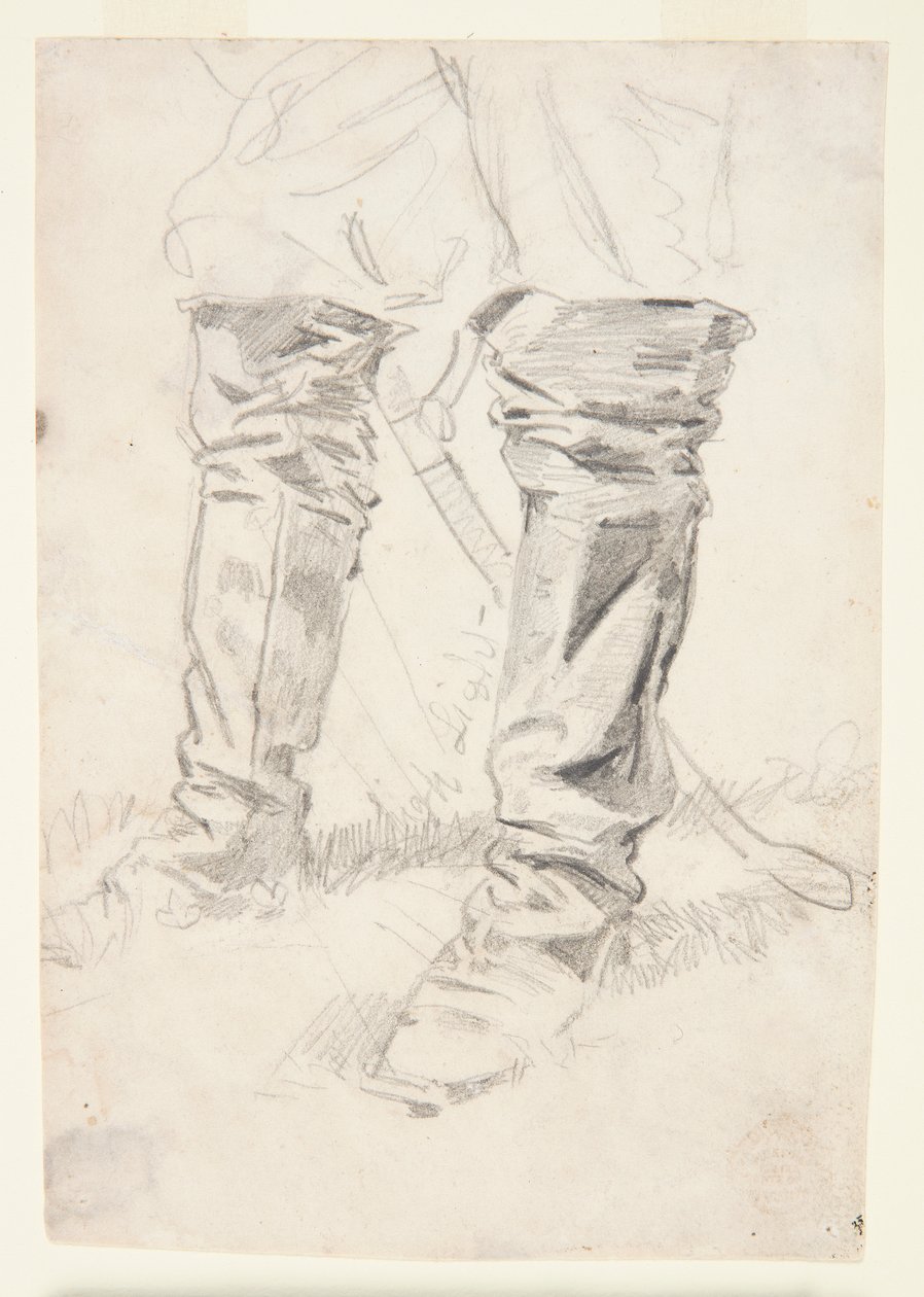 Studie af kavaleriofficersstøvler af Winslow Homer