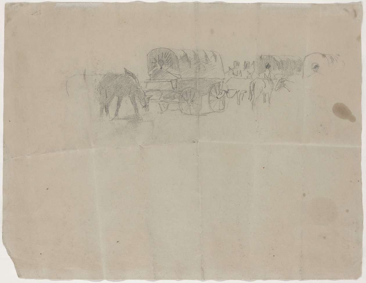 Forsyningstog og muldyr [verso] af Winslow Homer