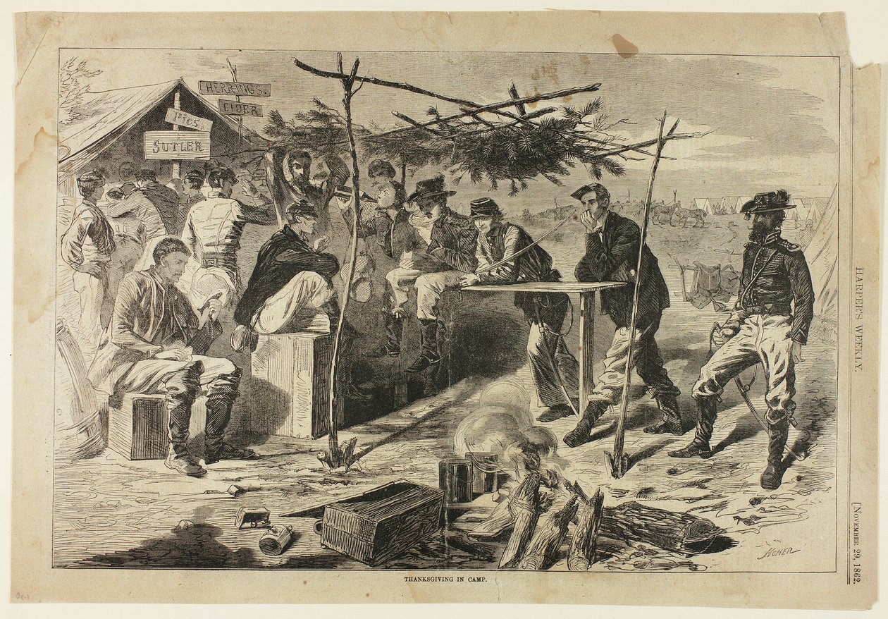 Thanksgiving i lejren af Winslow Homer