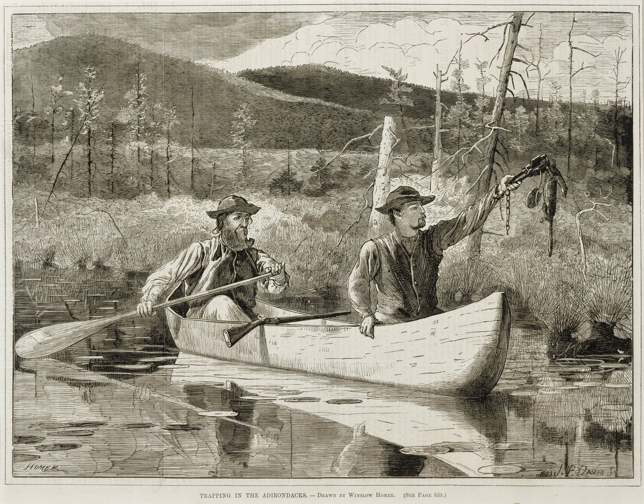 "Fangst i Adirondacks" af Winslow Homer