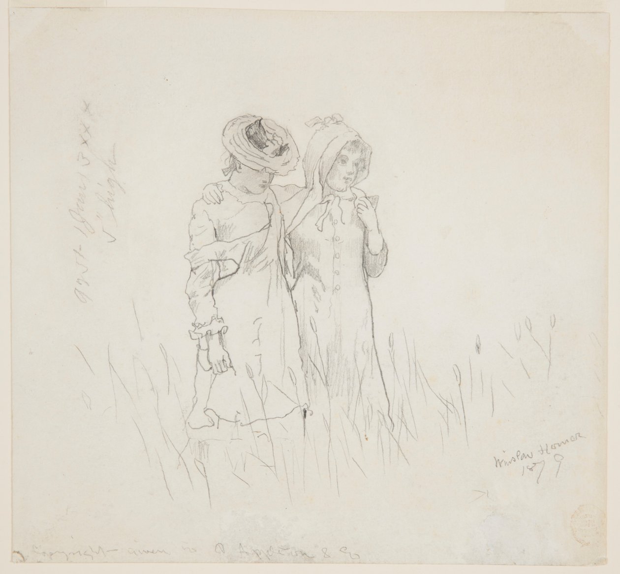 To piger på en mark af Winslow Homer