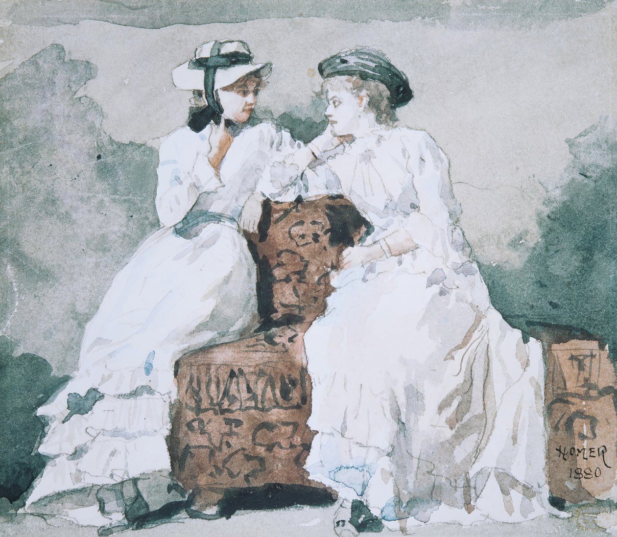 To Damer, 1880. af Winslow Homer