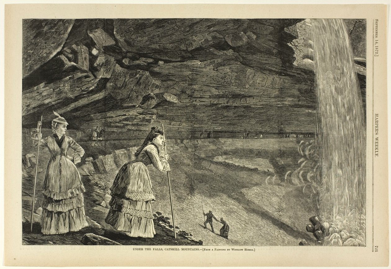 Under vandfaldet, Catskill-bjergene af Winslow Homer