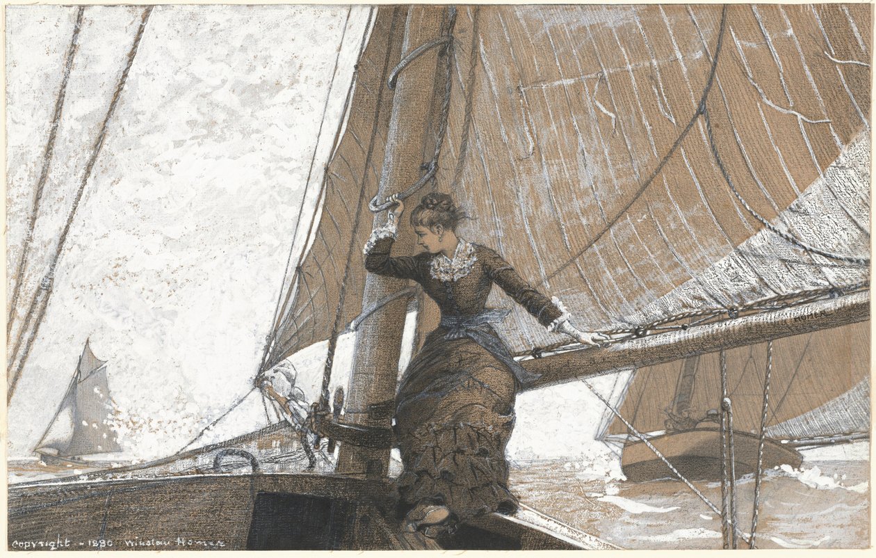 Yachting pige, 1880. af Winslow Homer