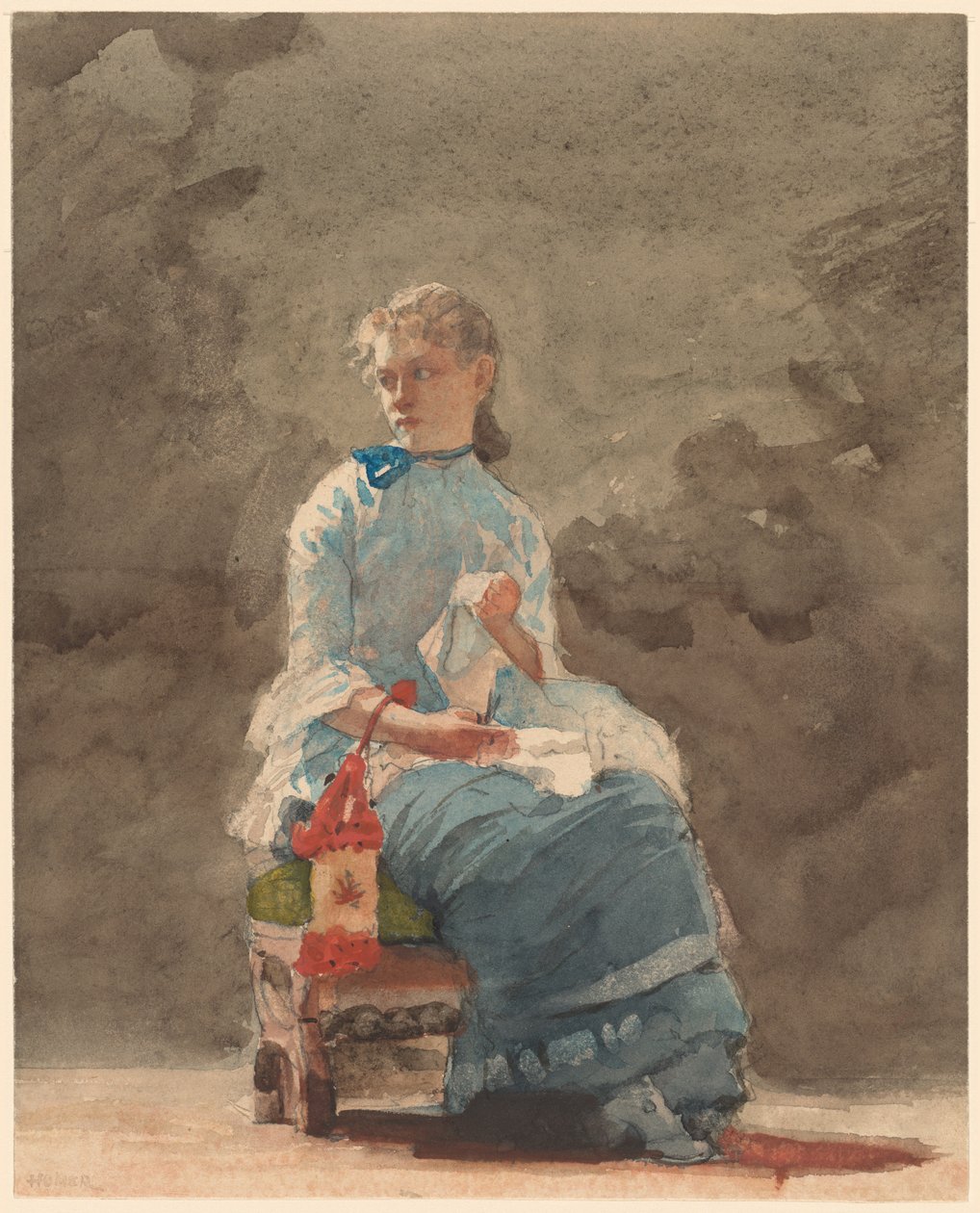 Ung kvinde, der syr af Winslow Homer