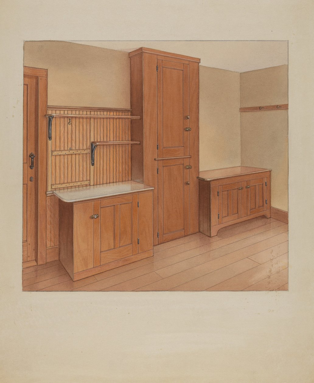 Indbyggede møbler, 1937. af Winslow Rich