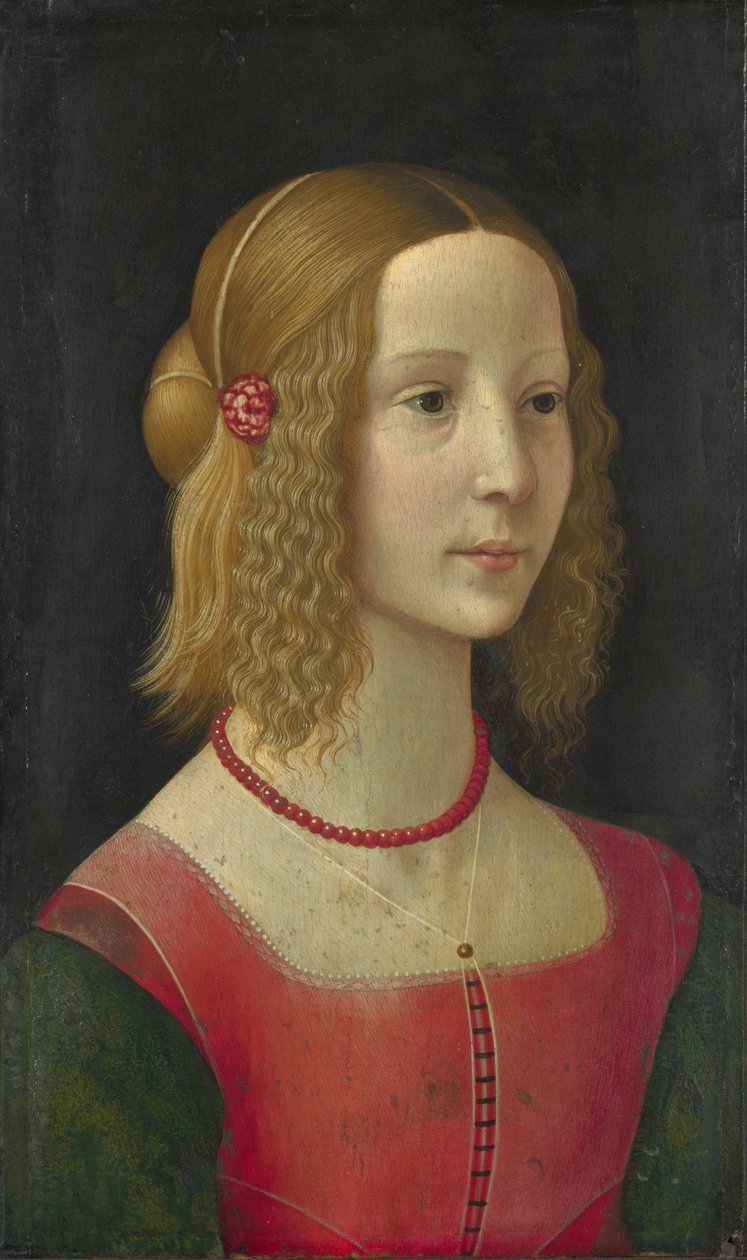Portræt af en pige af Workshop of Domenico Ghirlandaio