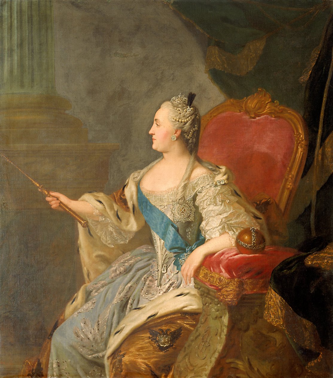 Portræt af Catherine II af Workshop of Fyodor Rokotov