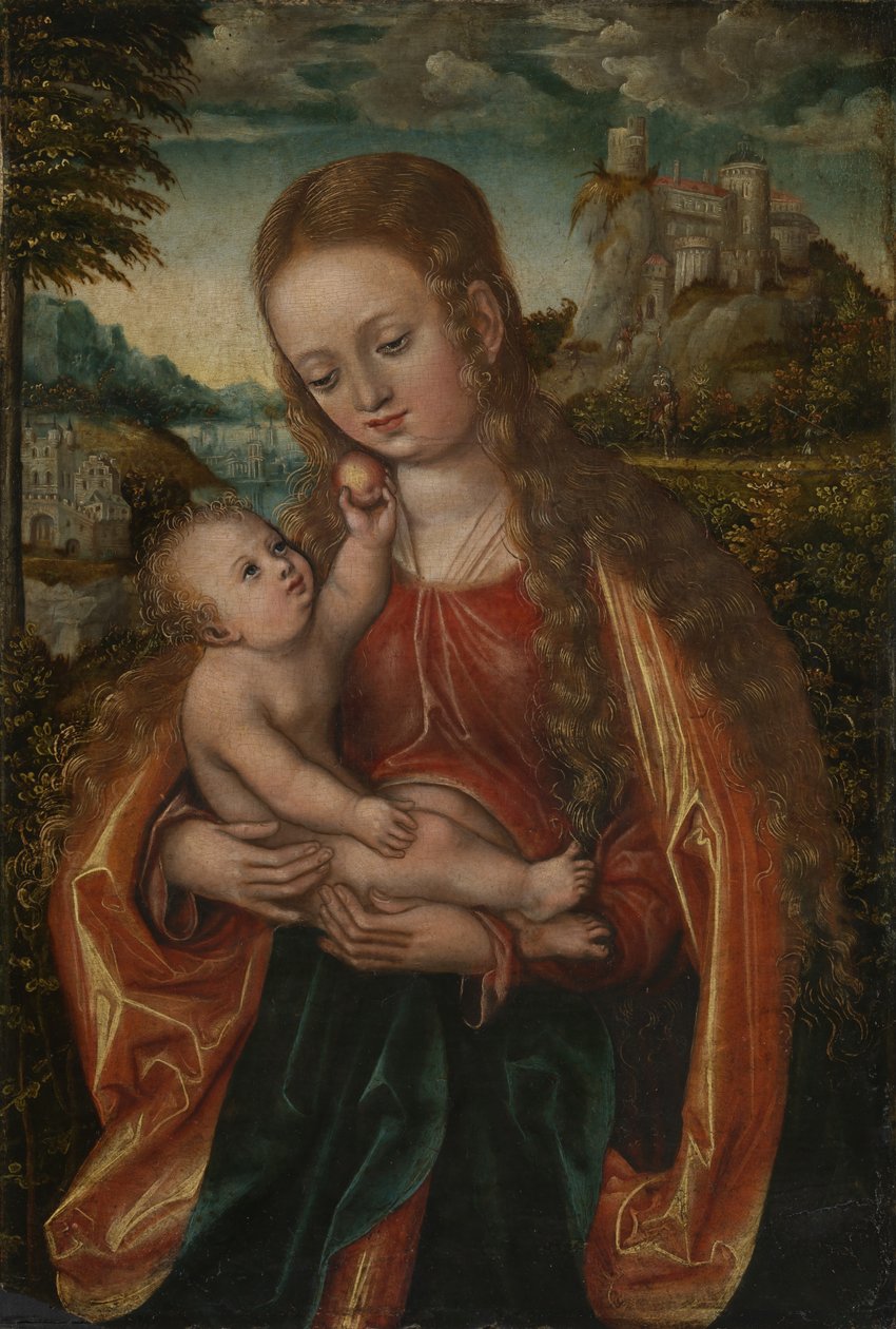 Madonna og barn af Workshop of Lucas Cranach the Elder  