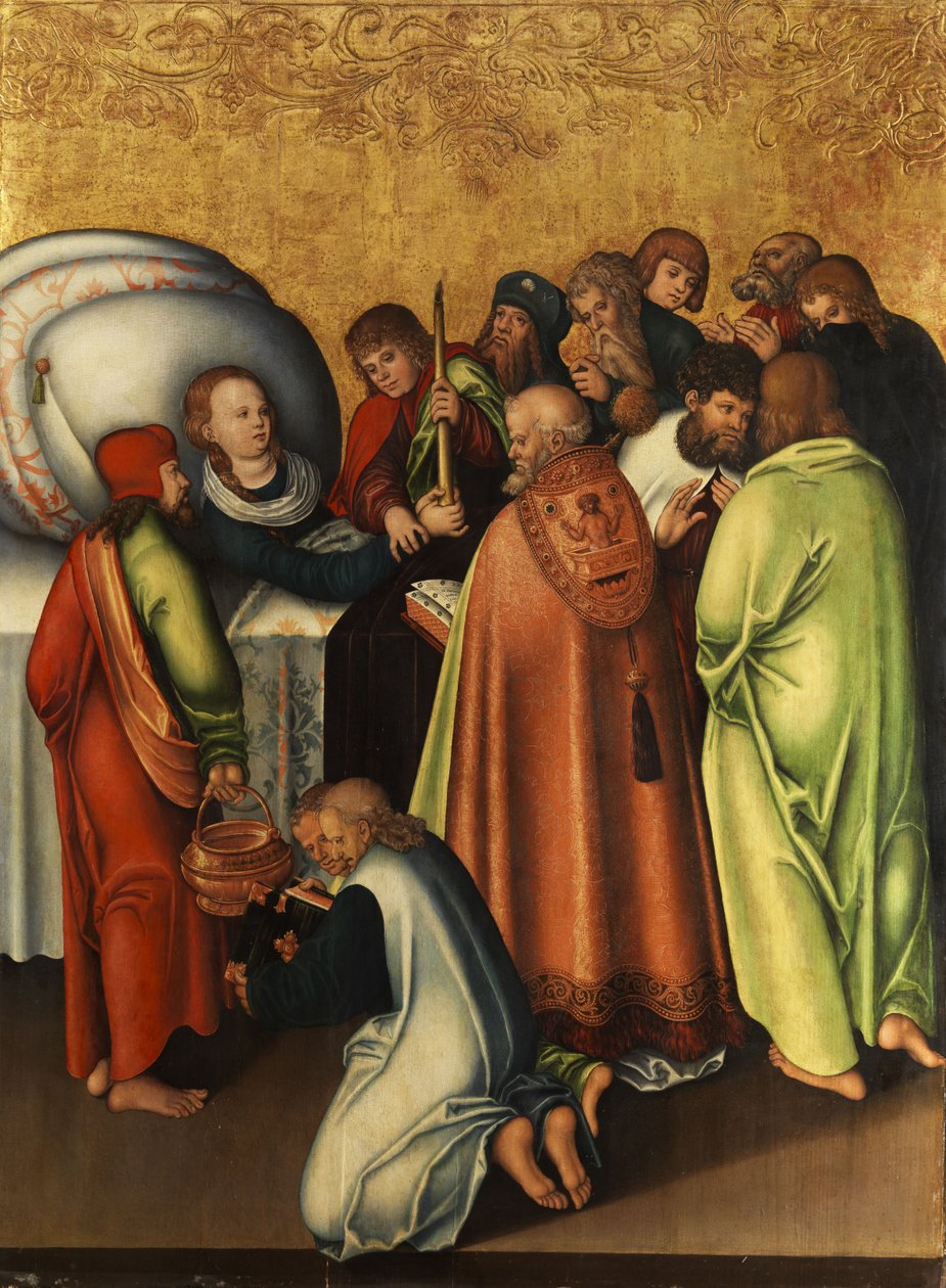 Marias død blandt apostlene af workshop of Lucas Cranach the Elder