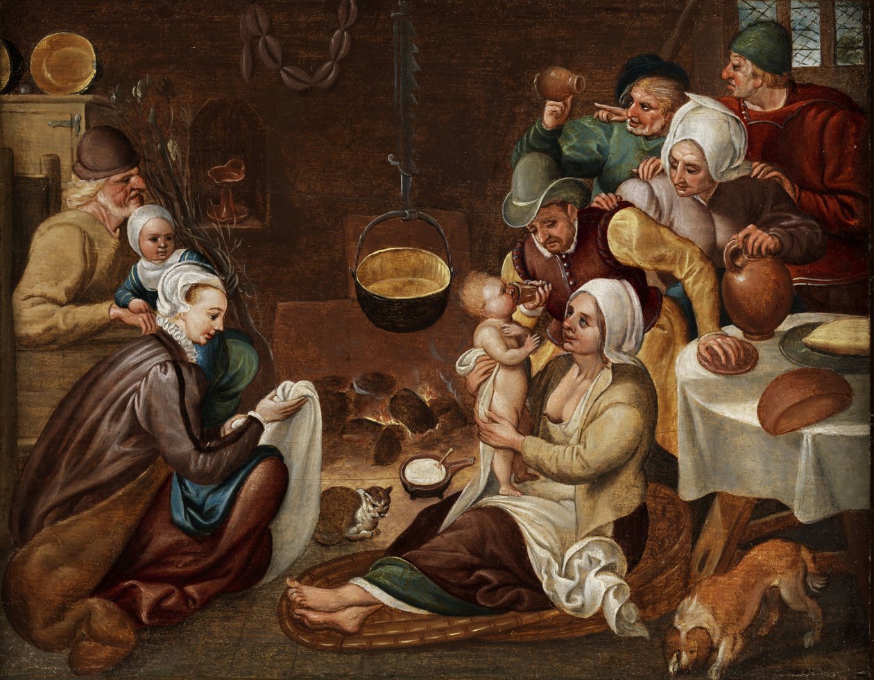Indenrigsscene af Workshop of Marten van Cleve