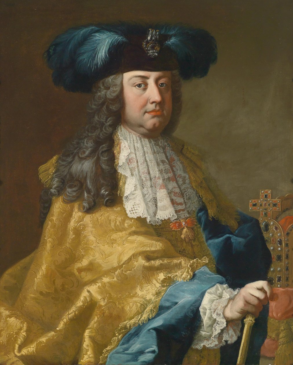 Portræt af kejser Franz I Stephan. af Workshop of Martin van Meytens