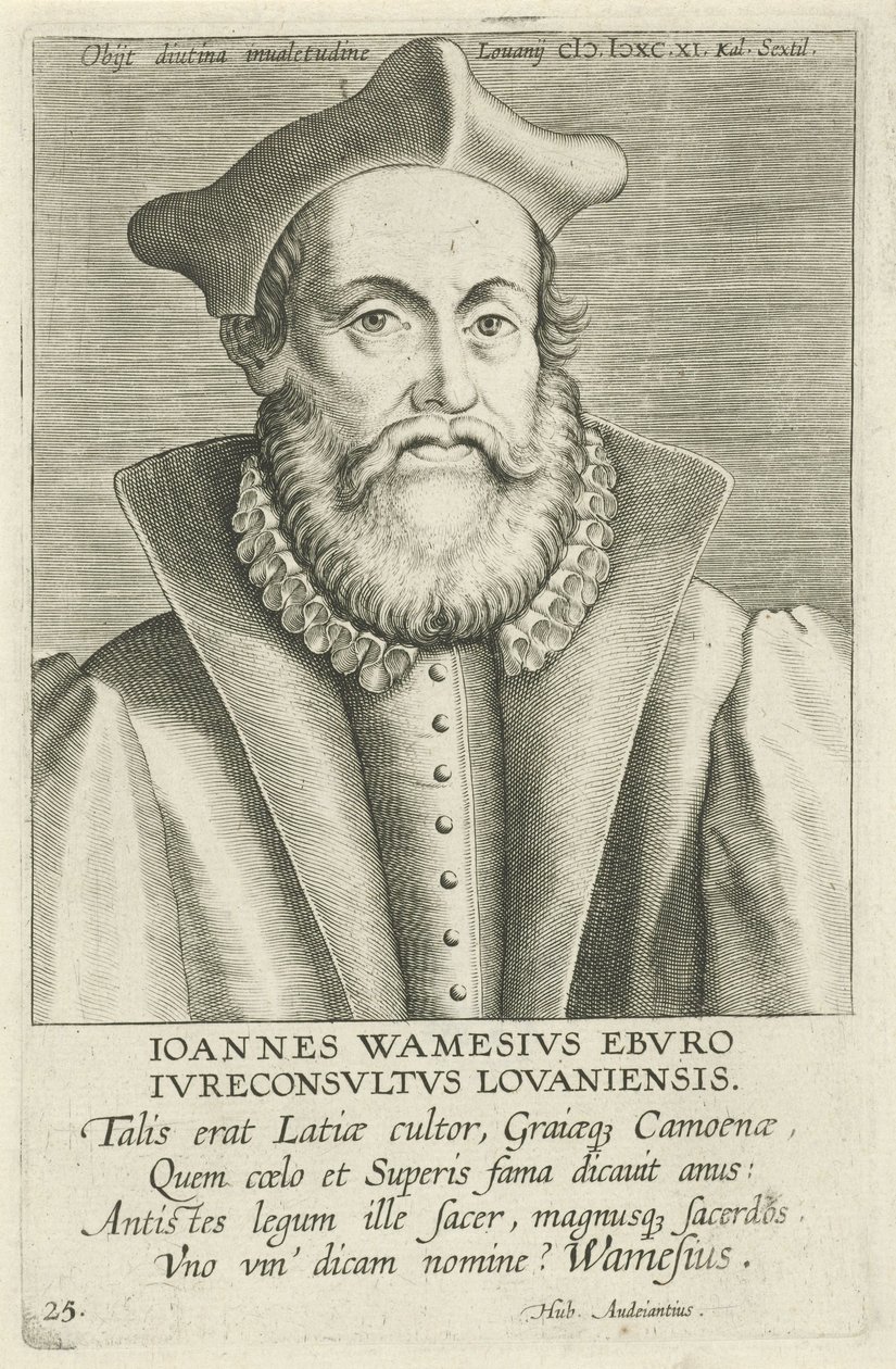 Portræt af Johannes Wamesius af Workshop of Philip Galle