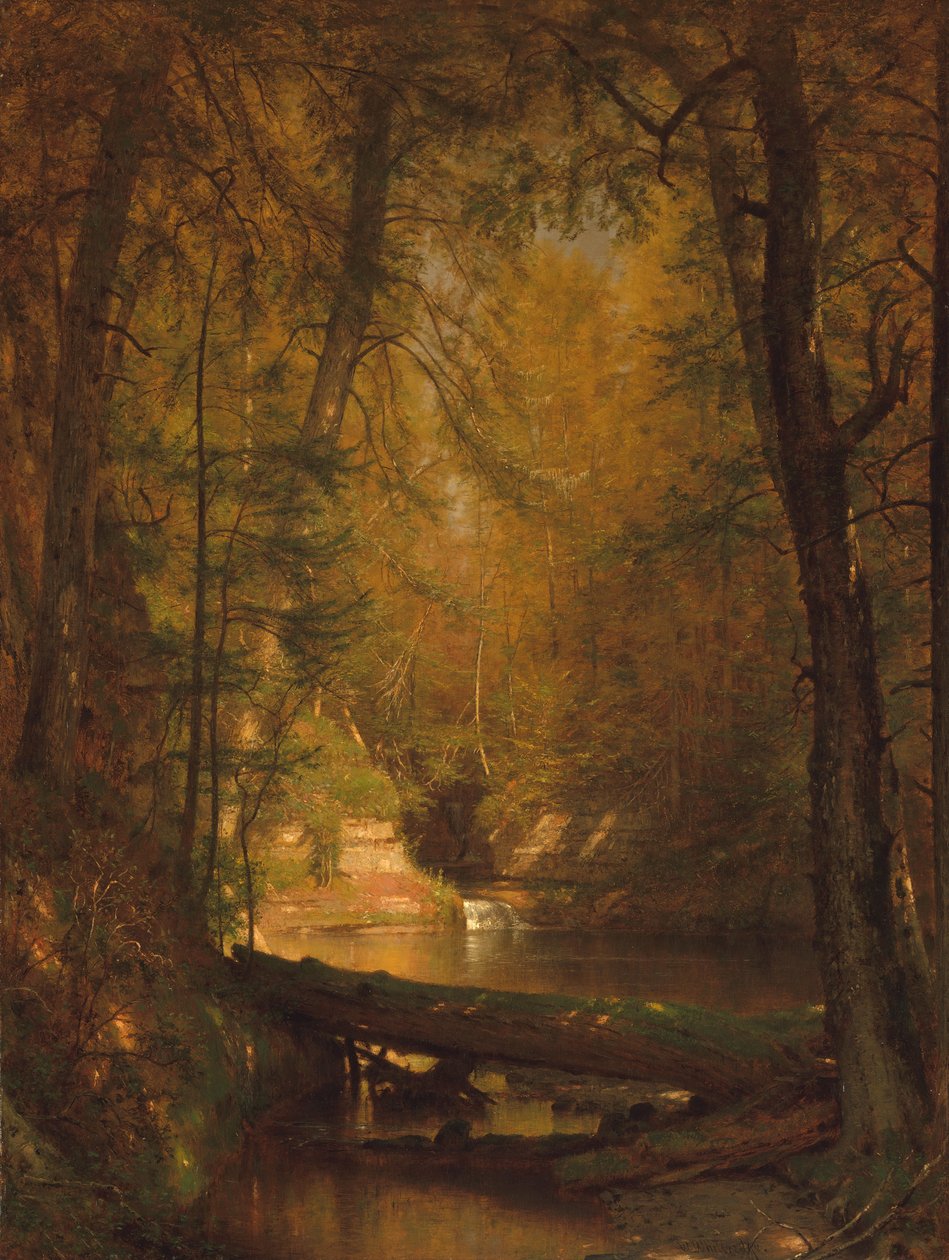 Ørredpoolen, 1870. af Worthington Whittredge