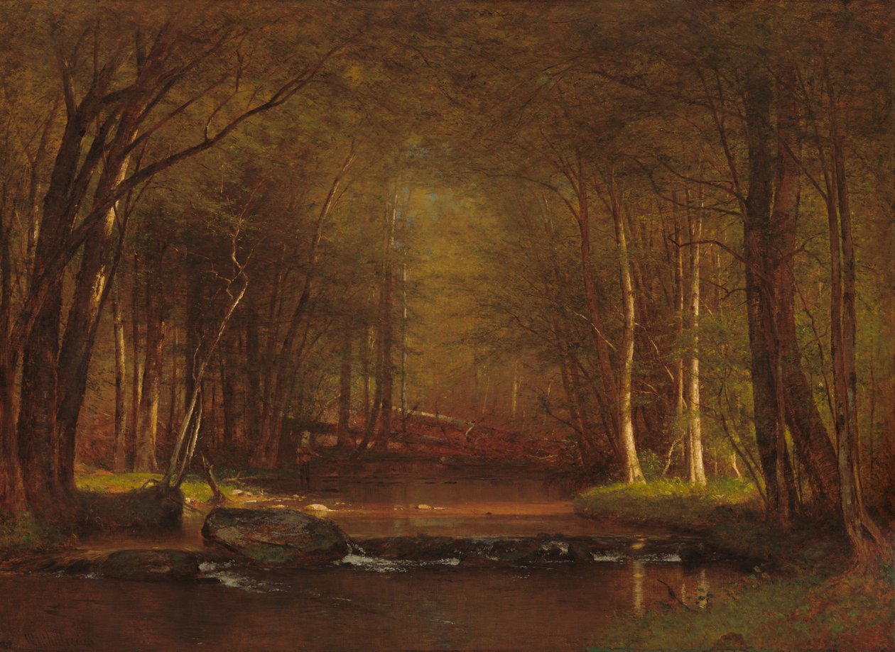 Trout Brook i Catskills af Worthington Whittredge