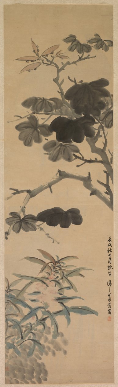 Blomstrende planter, 1862. af Wu Rangzhi