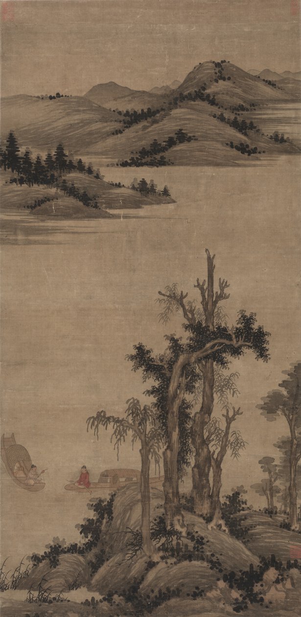 Fiskere-eremitter i strøm og bjerg, 1300-tallet. af Wu Zhen