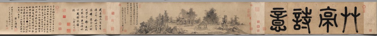Poetisk følelse i en stråtækt pavillon, 1347. af Wu Zhen
