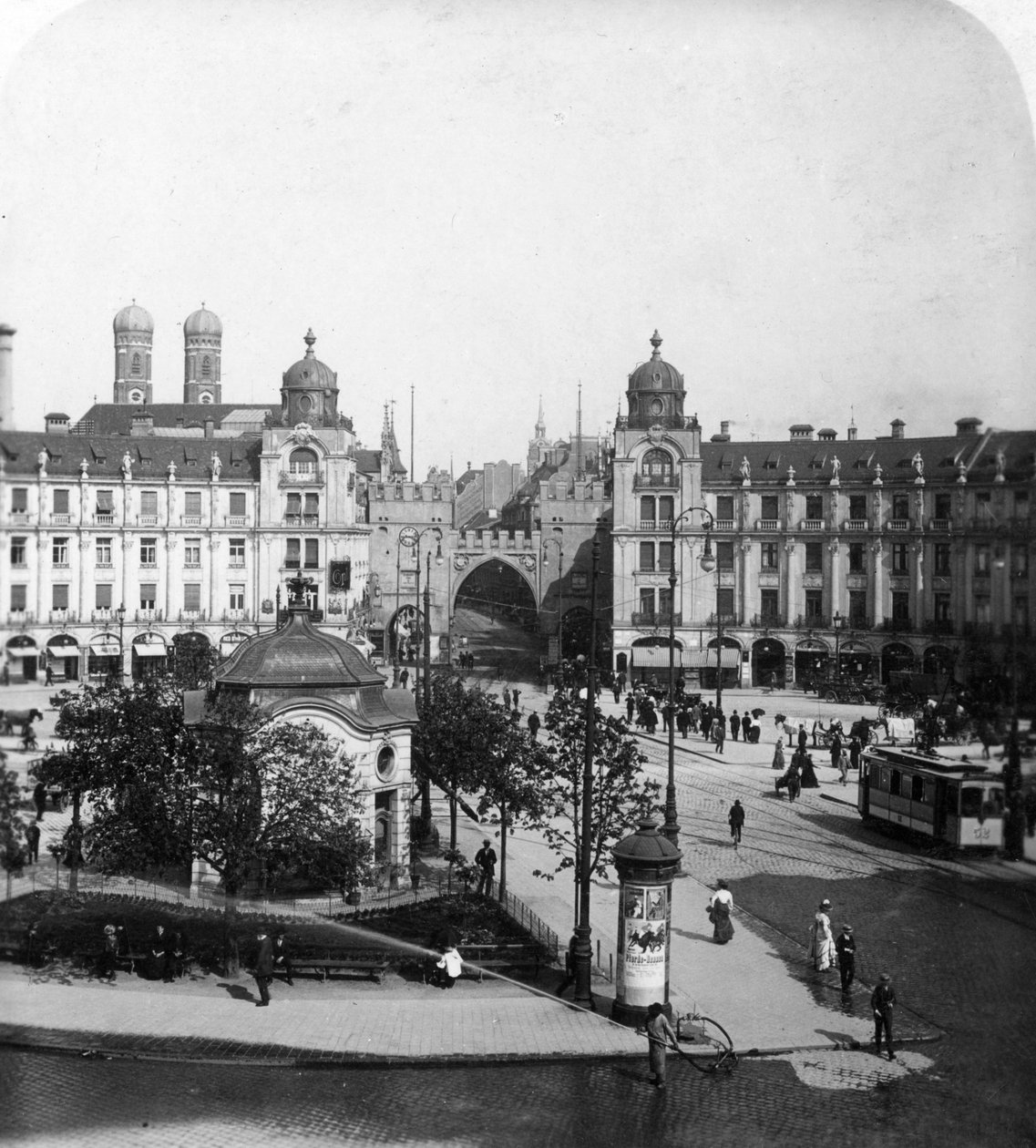 Karlsplatz, München, Tyskland, omkring 1900-tallet. af Wurthle and Sons