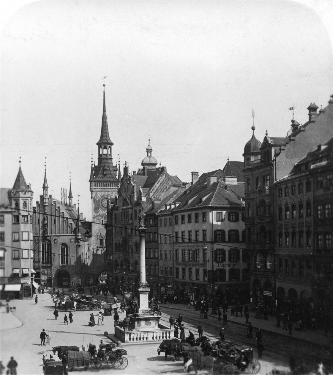 Marienplatz, München, Tyskland, ca. 1900 af Wurthle and Sons