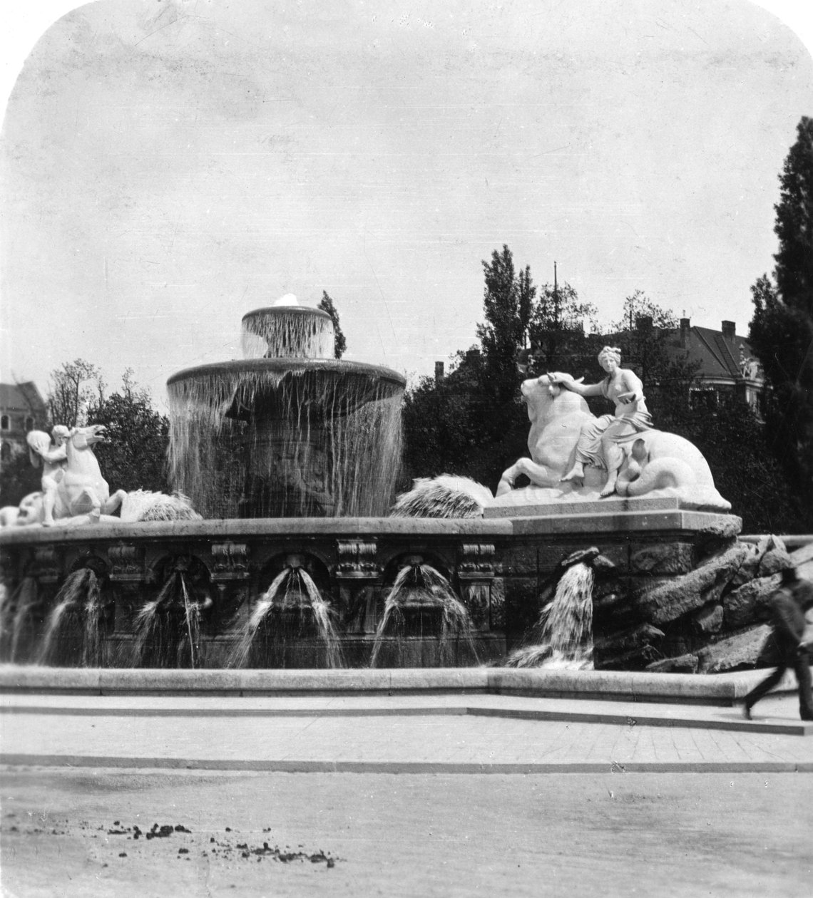 Wittelsbacher Brunnen, München, Tyskland, omkring 1900-tallet. af Wurthle and Sons