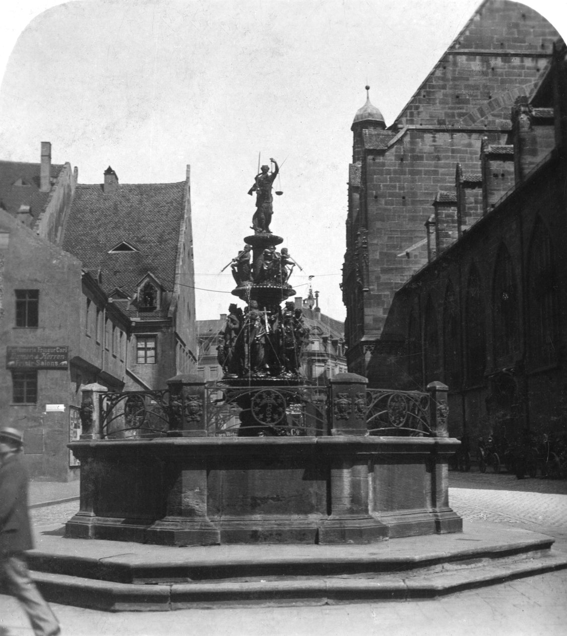 Tugendbrunnen, Nürnberg, Bayern, Tyskland, c1900 af Wurthle and Sons