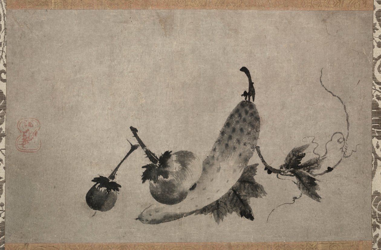 Agurker og aubergine, 1500-tallet. af Yamada Doan