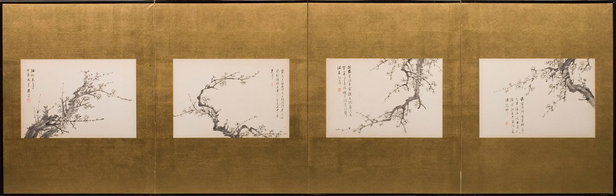 Prunus blomstrer af Yamamoto Baiitsu