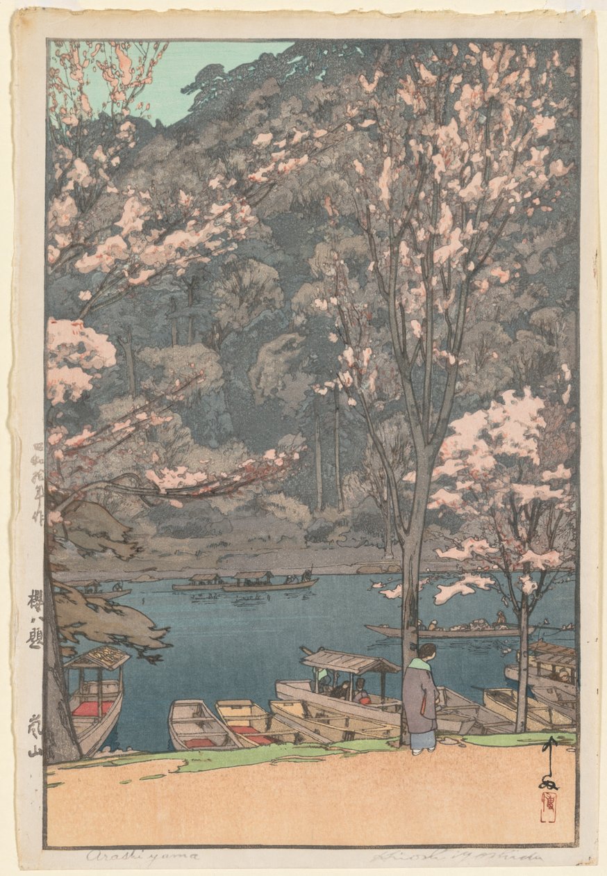 Otte scener af Cherry Blossom: Arashiyama af Yoshida Hiroshi