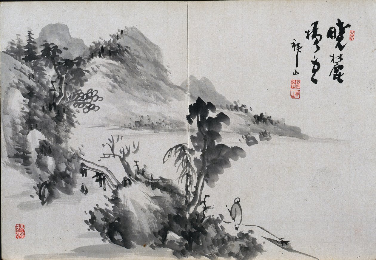 Album med landskabsskitser, 1800-tallet. af Yoshitsugu Haizan