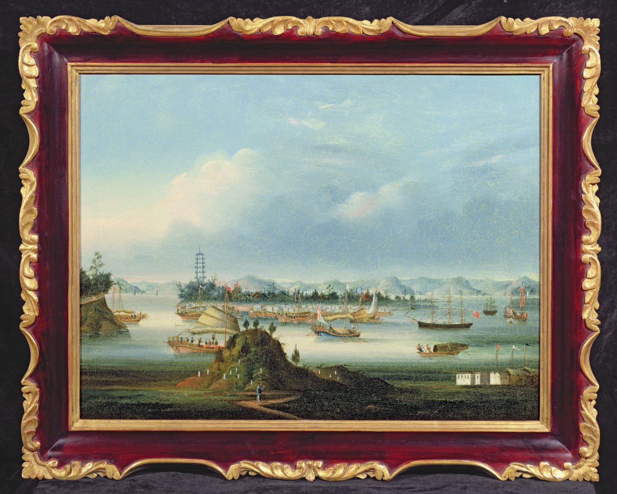 Ankerpladsen ved Whampoa, ca. 1855 (olie) af You Qua