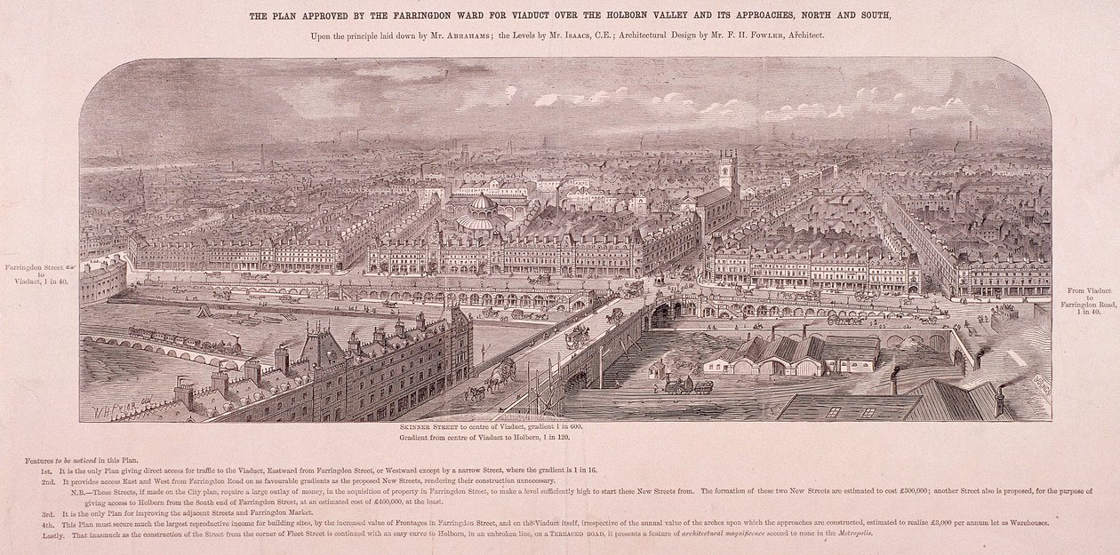 Holborn Viaduct, London, c1865 af Young