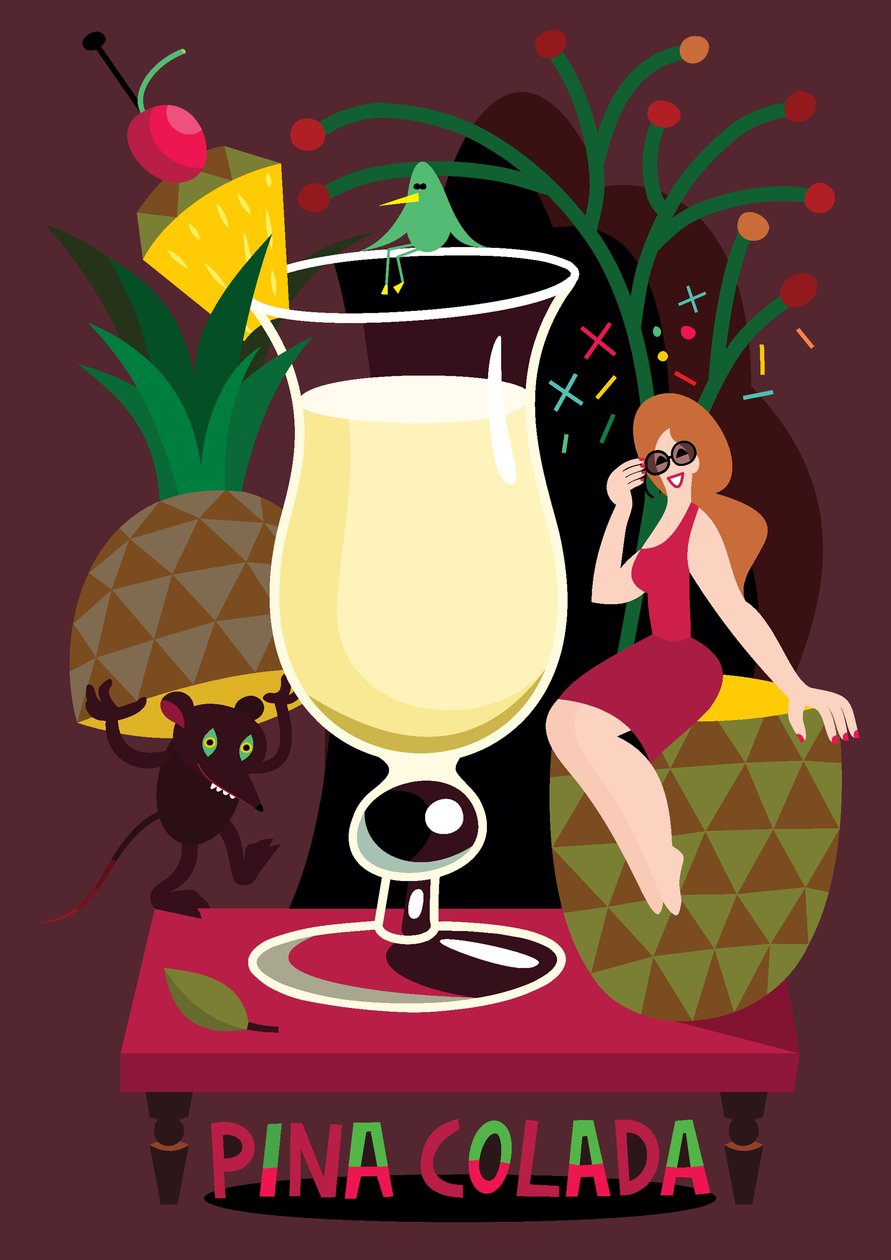 Pina Colada, 2017 (vektorillustration) af Yulia Drobova