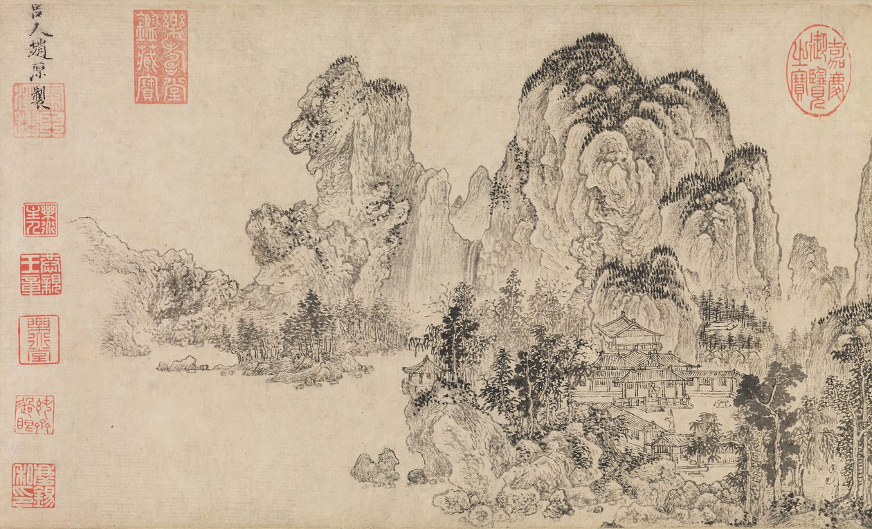 Landskab, slutningen af 1300-tallet. af Zhao Yuan