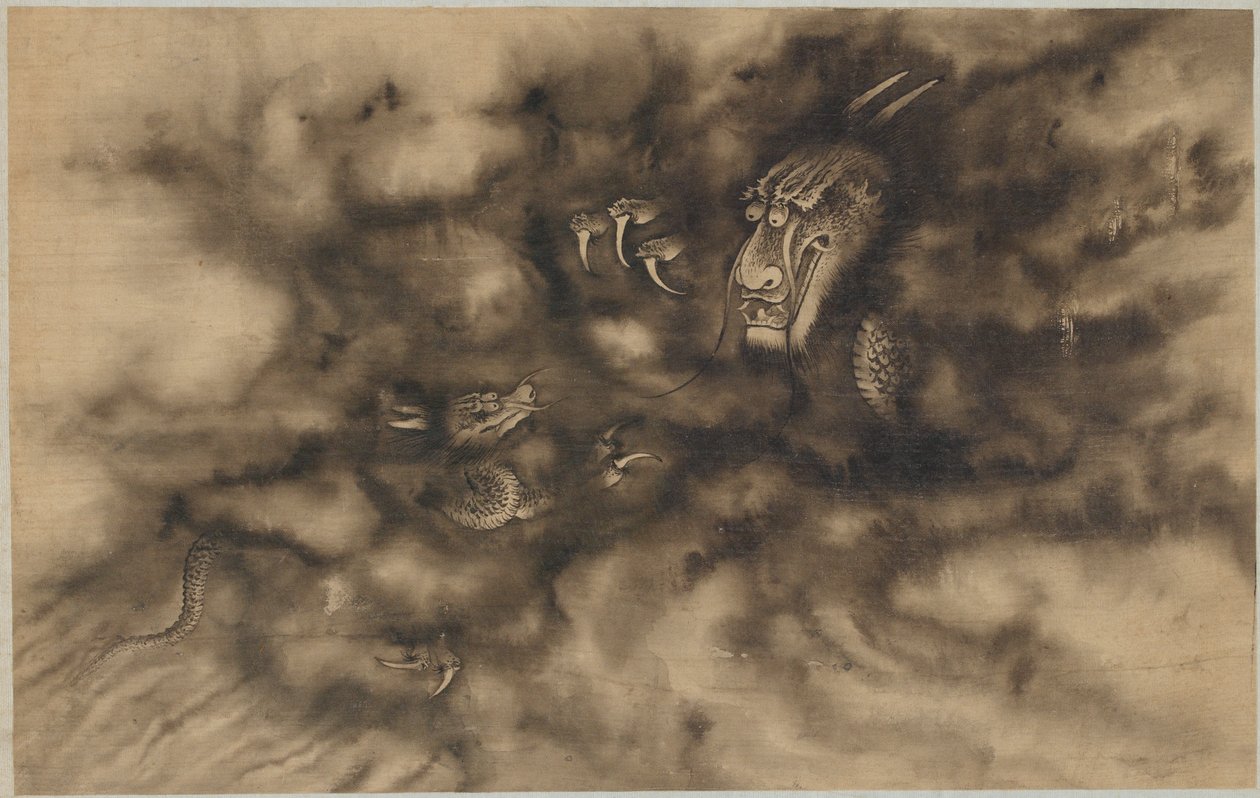 Drager i skyer, Qing-dynastiet, 1684. af Zhou Xun
