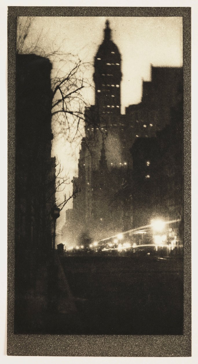 Broadway om natten, ca 1905 af John Pardon